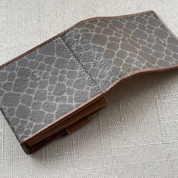 Nina Ricci Vintage Cigarette case/Card case Brown Signature Leather Case - Picture 7 of 12